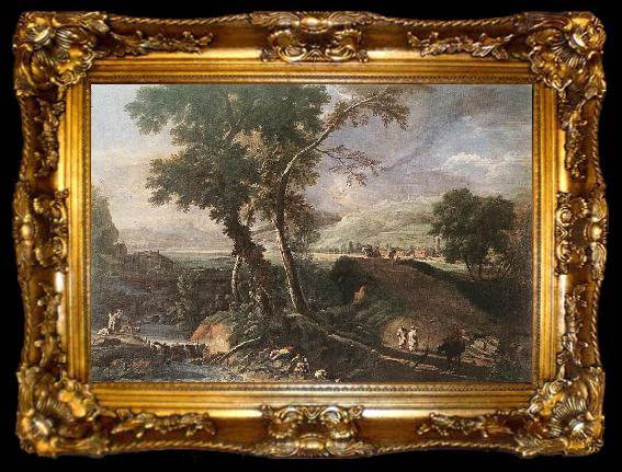 framed  RICCI, Marco Landscape with River and Figures df, ta009-2